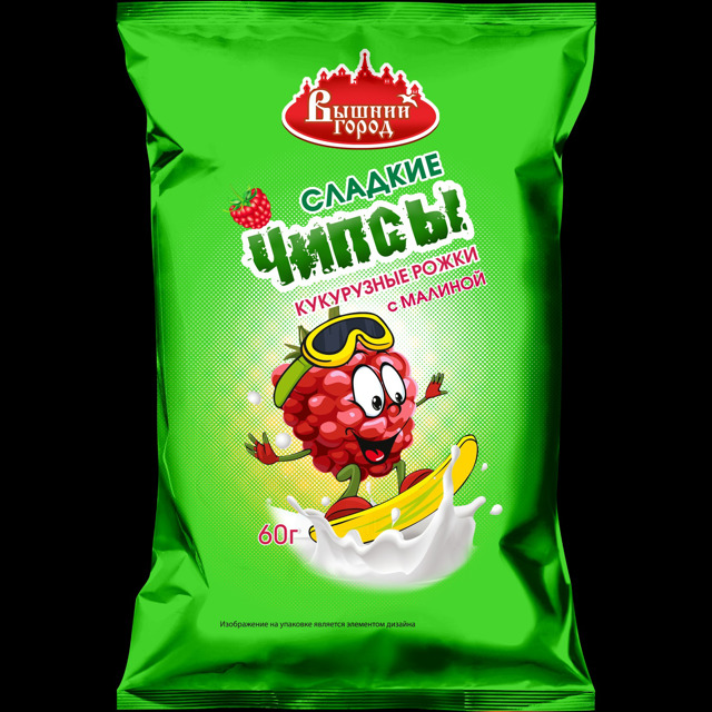 Чипсы сладкие (кукурузные рожки) "Вышний город" с малино