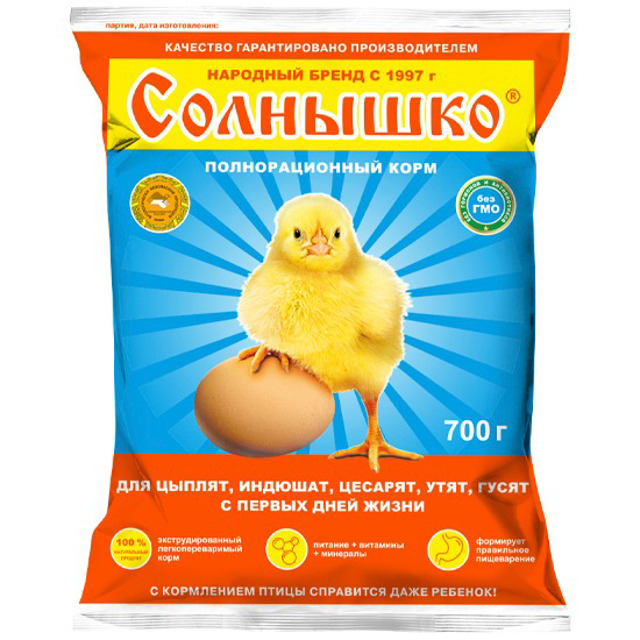 Корм Солнышко для с\х цыплят 0-4 недели 700г